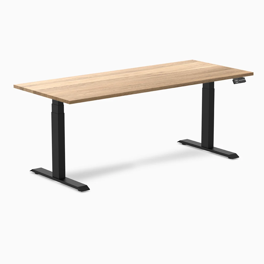 Almost Perfect Desky Dual Hardwood Sit Stand Desk - Image 56