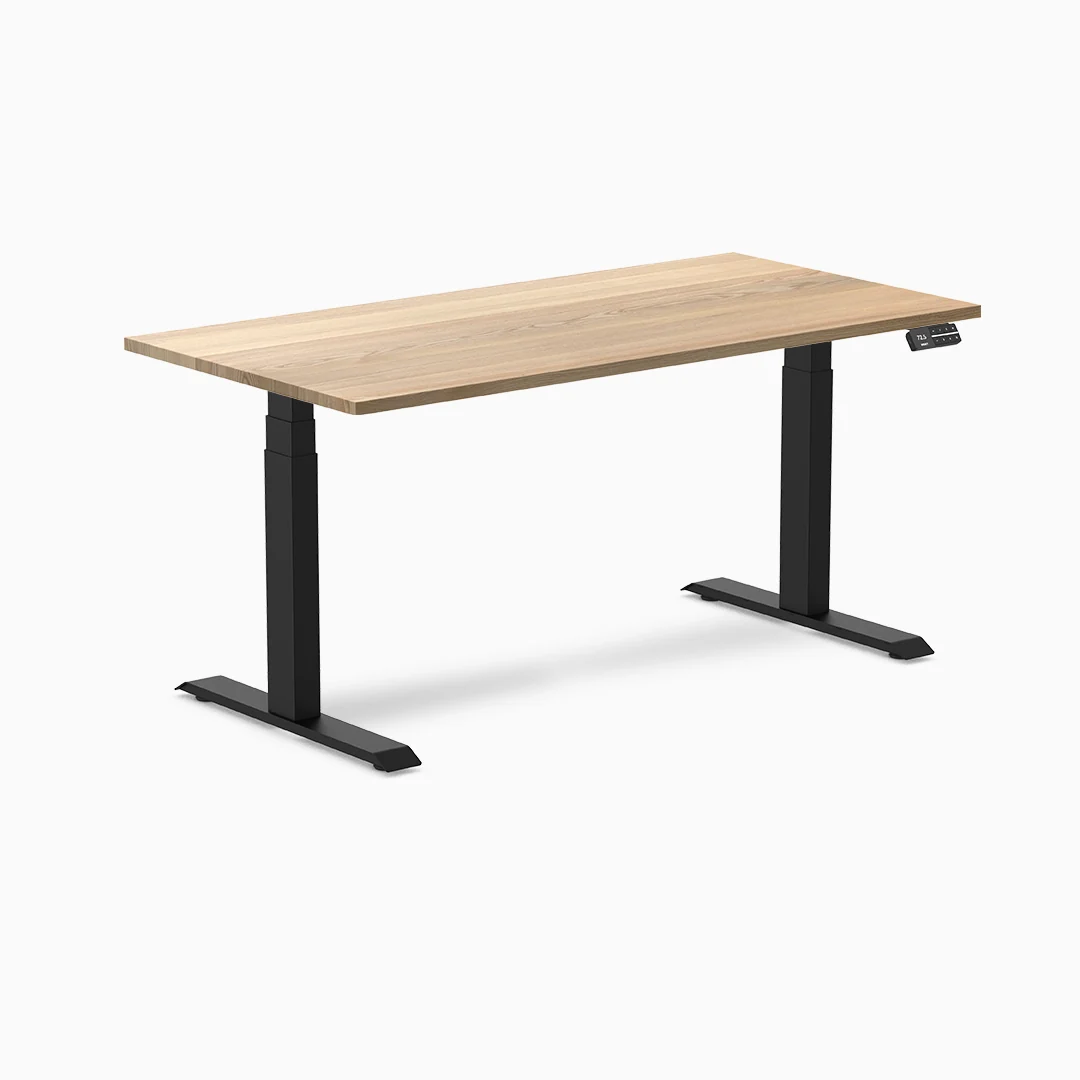 Almost Perfect Desky Dual Hardwood Sit Stand Desk - Image 65