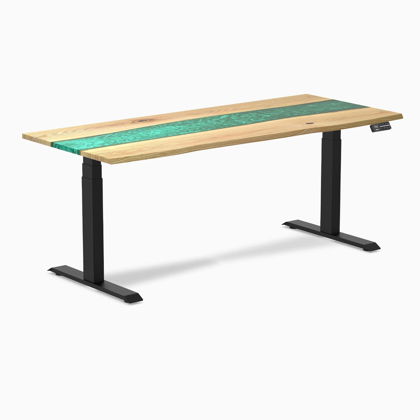 Almost Perfect Desky Dual Resin Hardwood Sit Stand Desk - Image 27