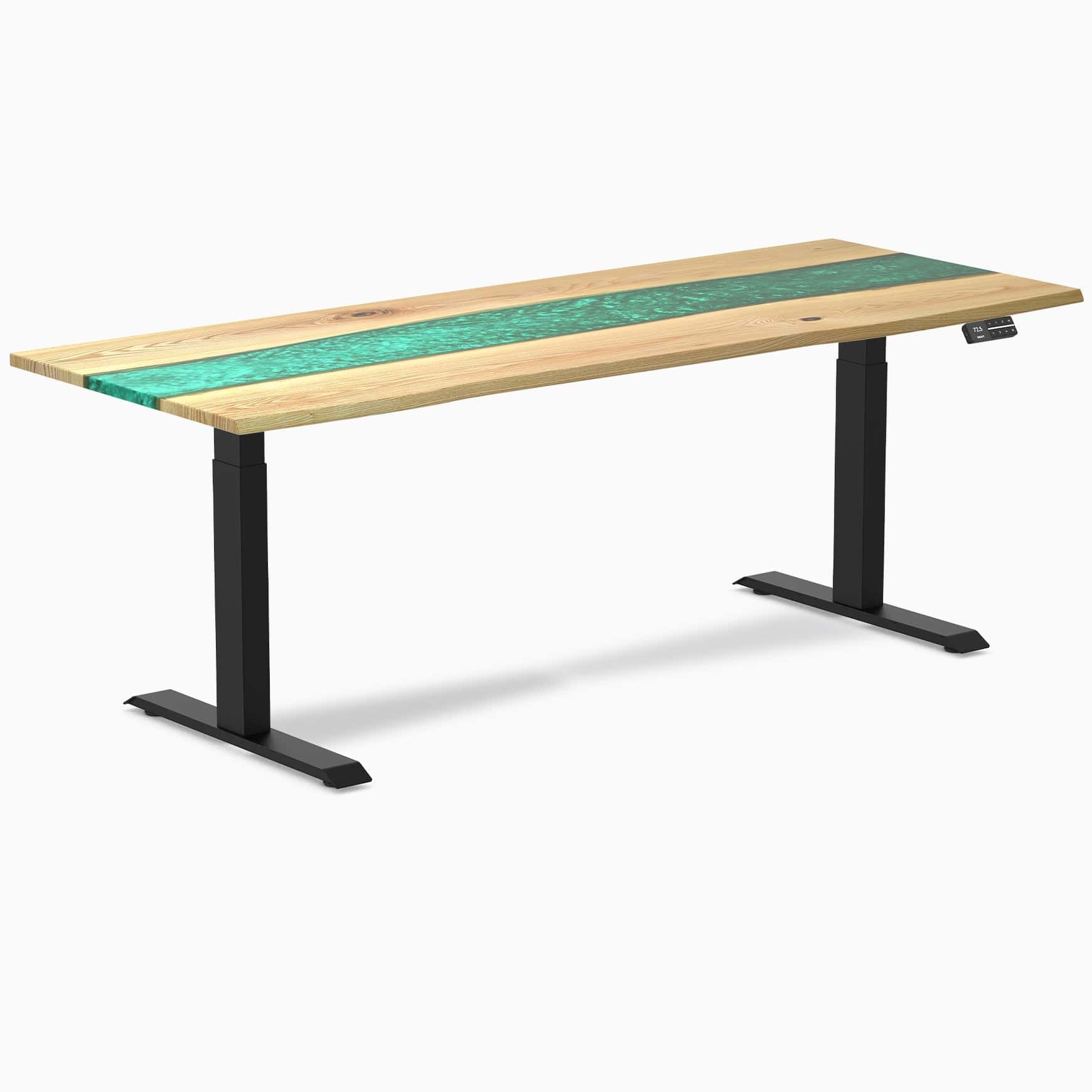 Almost Perfect Desky Dual Resin Hardwood Sit Stand Desk - Image 30