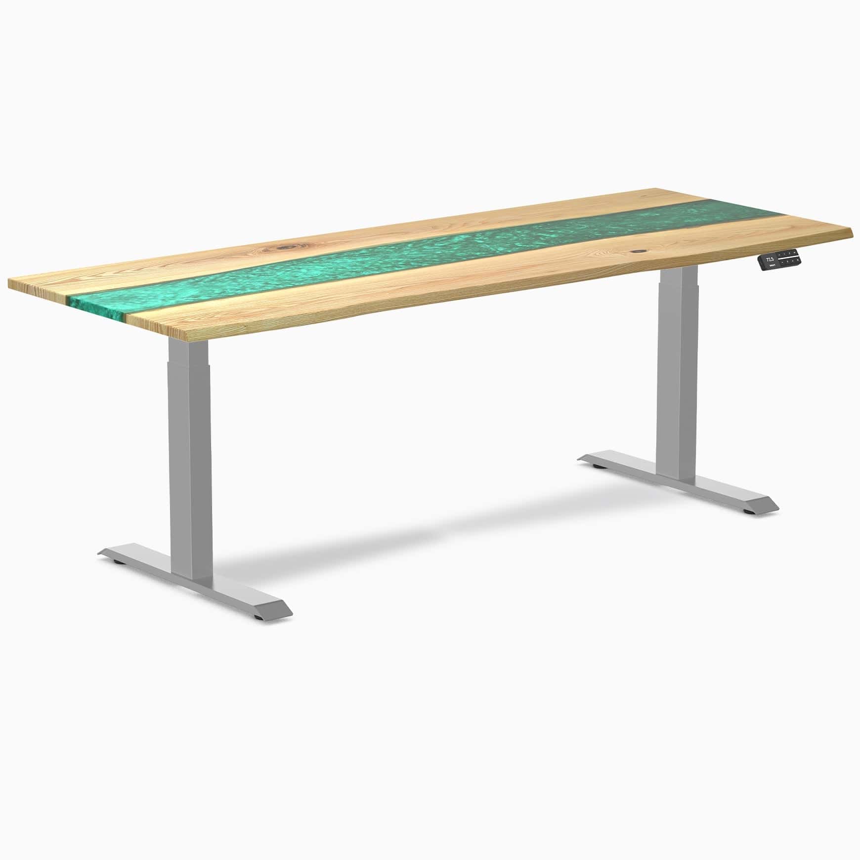 Almost Perfect Desky Dual Resin Hardwood Sit Stand Desk - Image 32