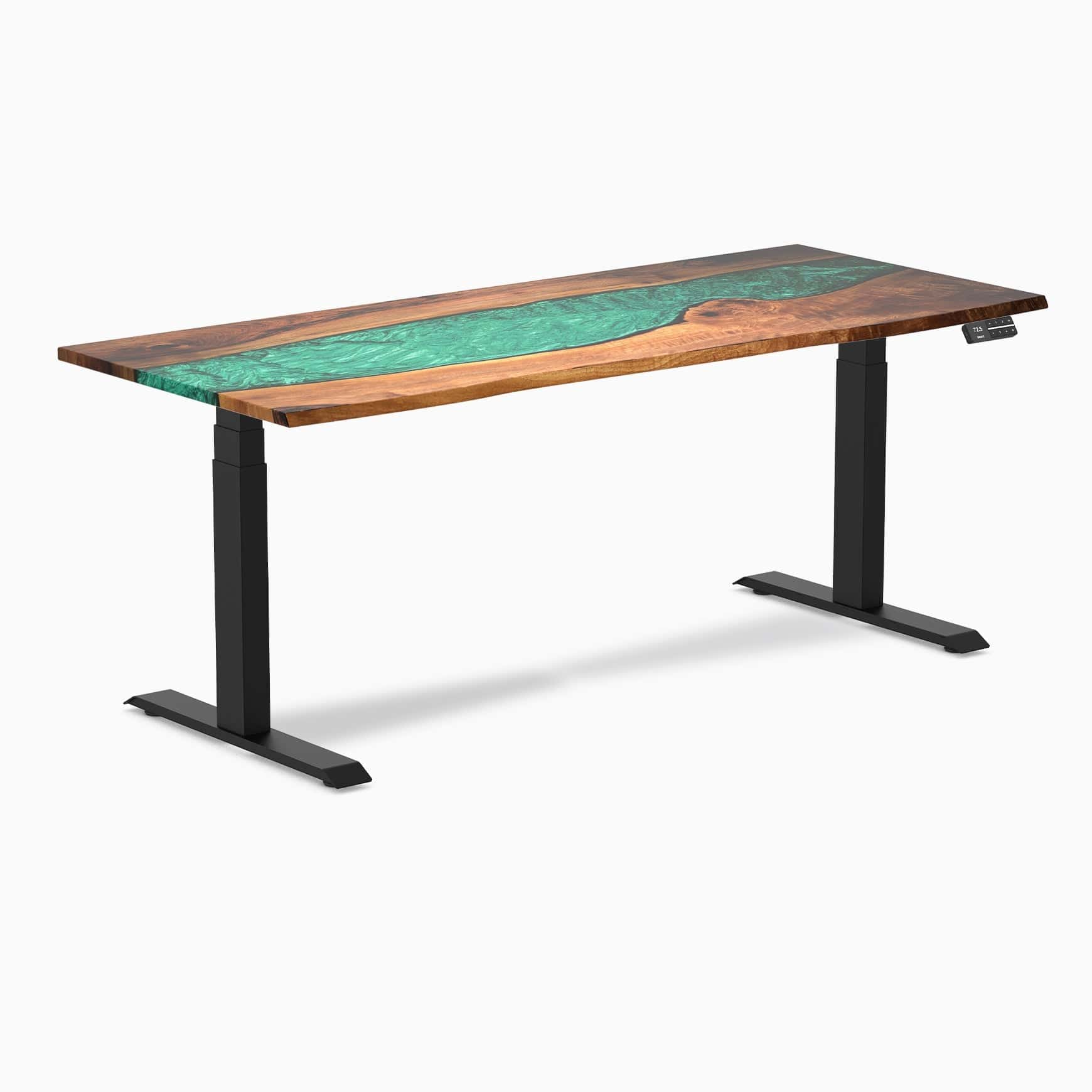 Almost Perfect Desky Dual Resin Hardwood Sit Stand Desk - Image 39