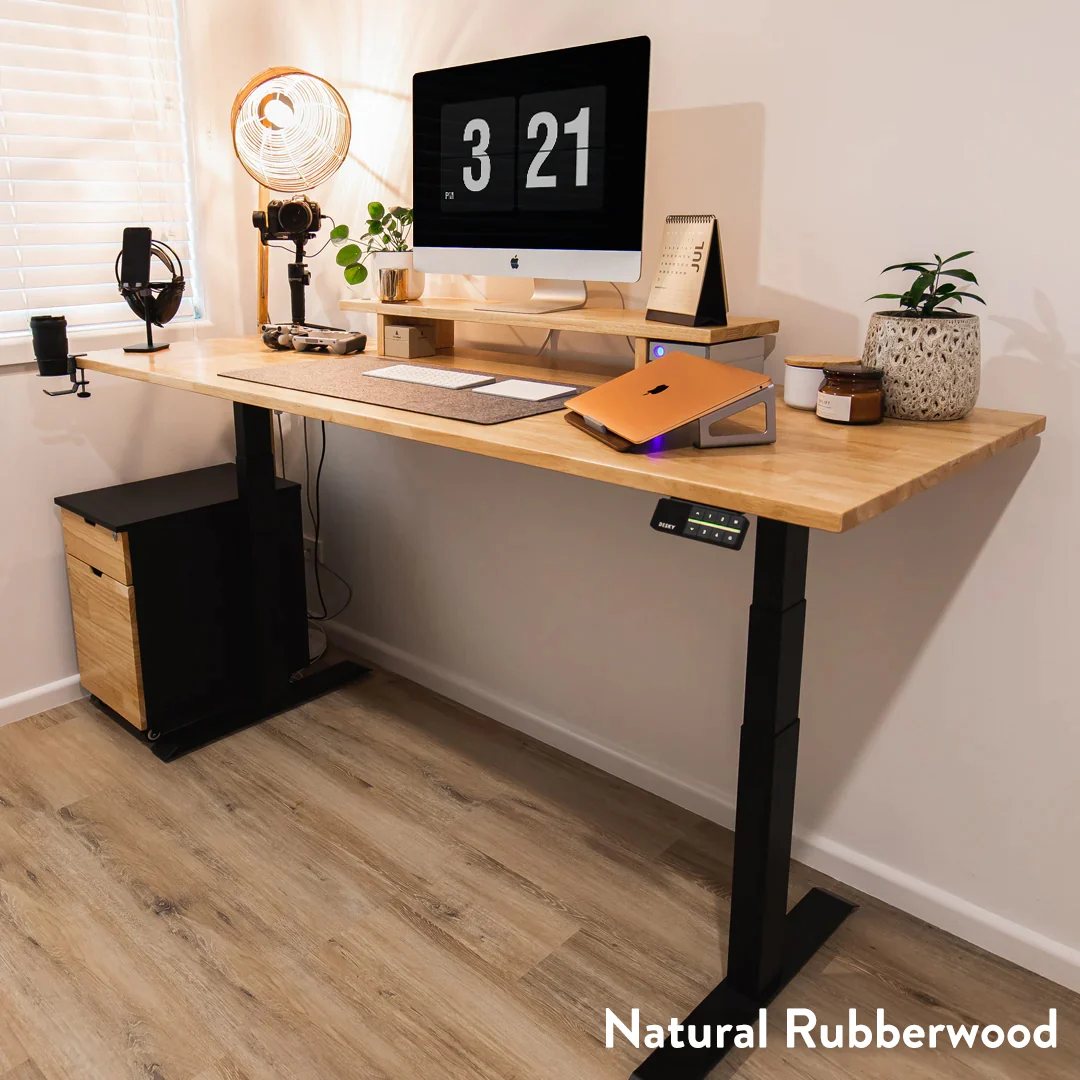 Almost Perfect Desky Dual Rubberwood Sit Stand Desk - Image 10
