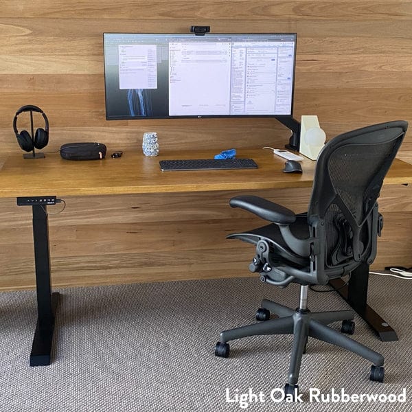 Almost Perfect Desky Dual Rubberwood Sit Stand Desk - Image 13