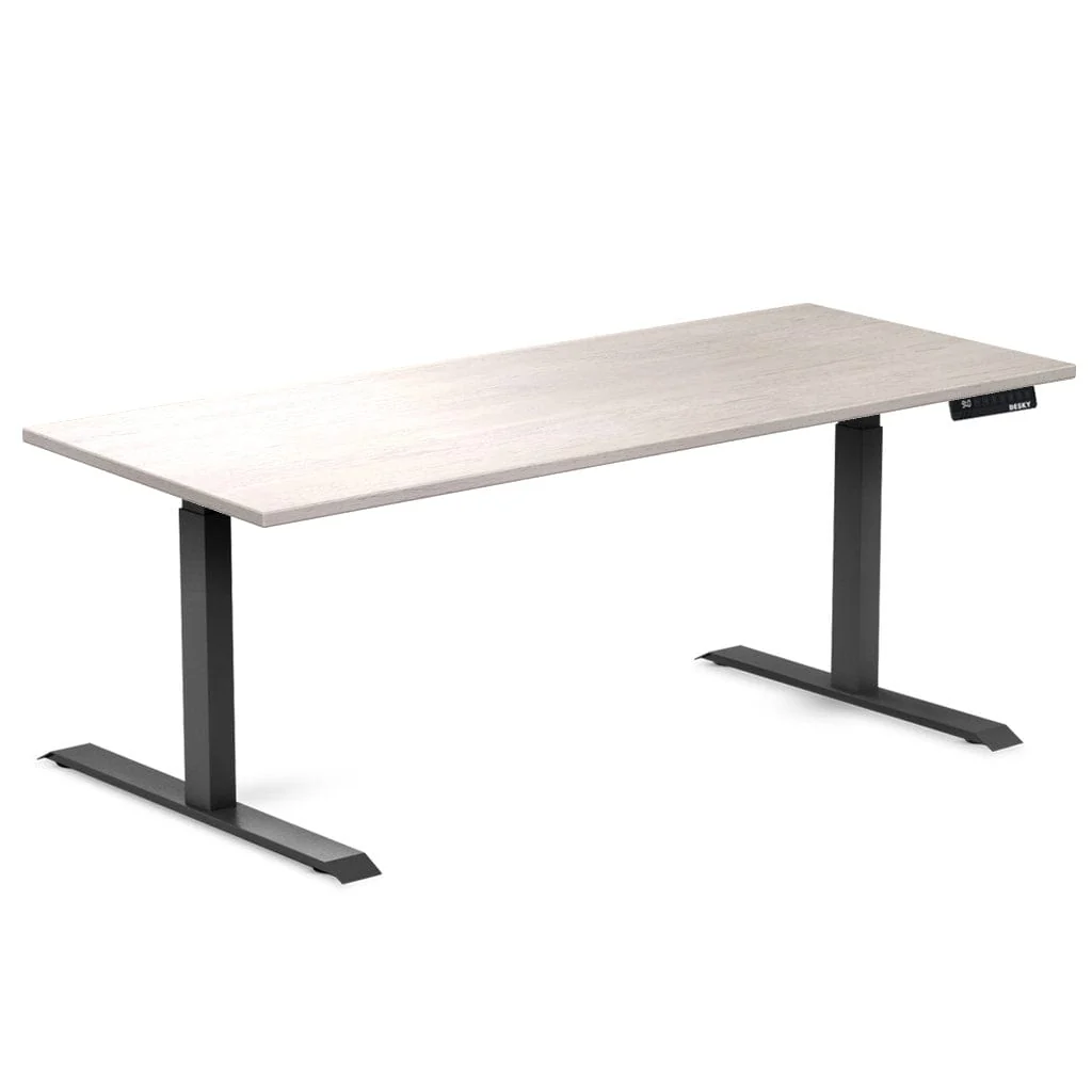 Almost Perfect Desky Dual Rubberwood Sit Stand Desk - Image 19
