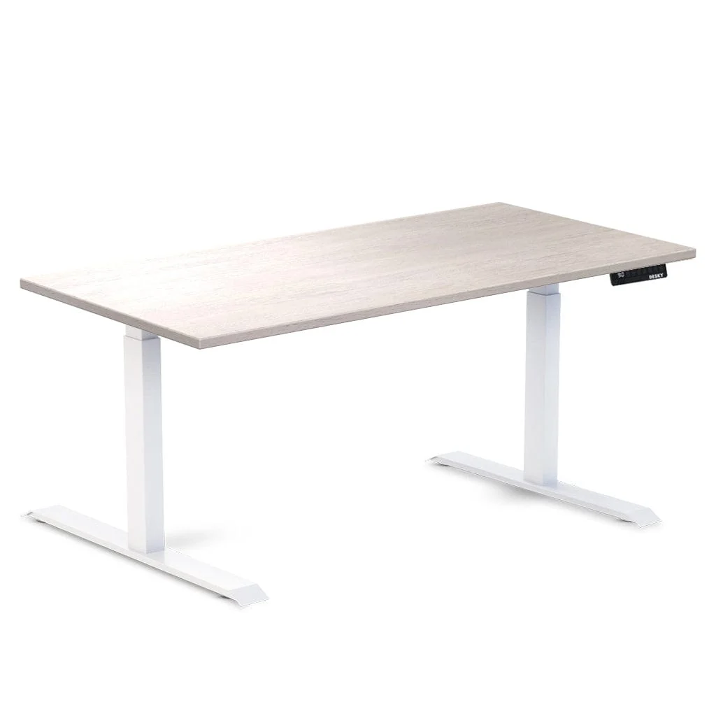 Almost Perfect Desky Dual Rubberwood Sit Stand Desk - Image 21