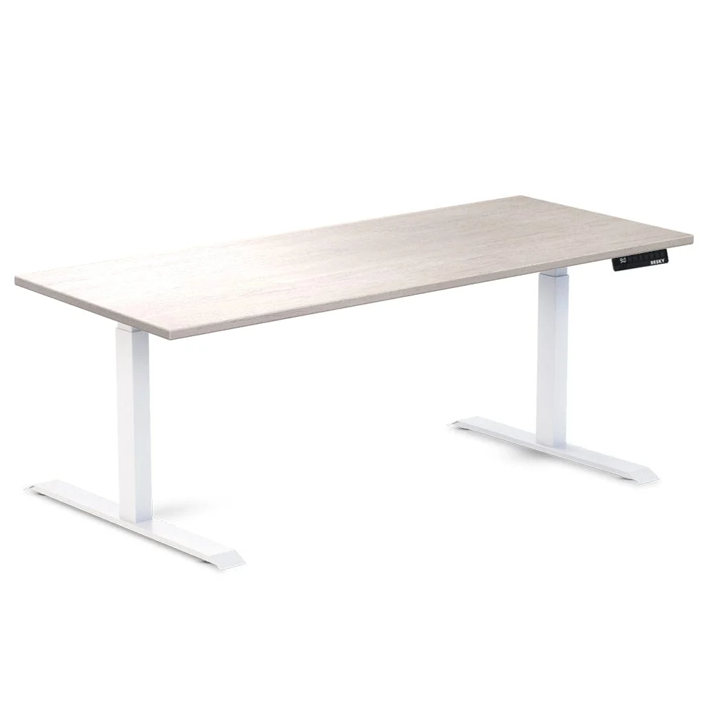 Almost Perfect Desky Dual Rubberwood Sit Stand Desk - Image 22