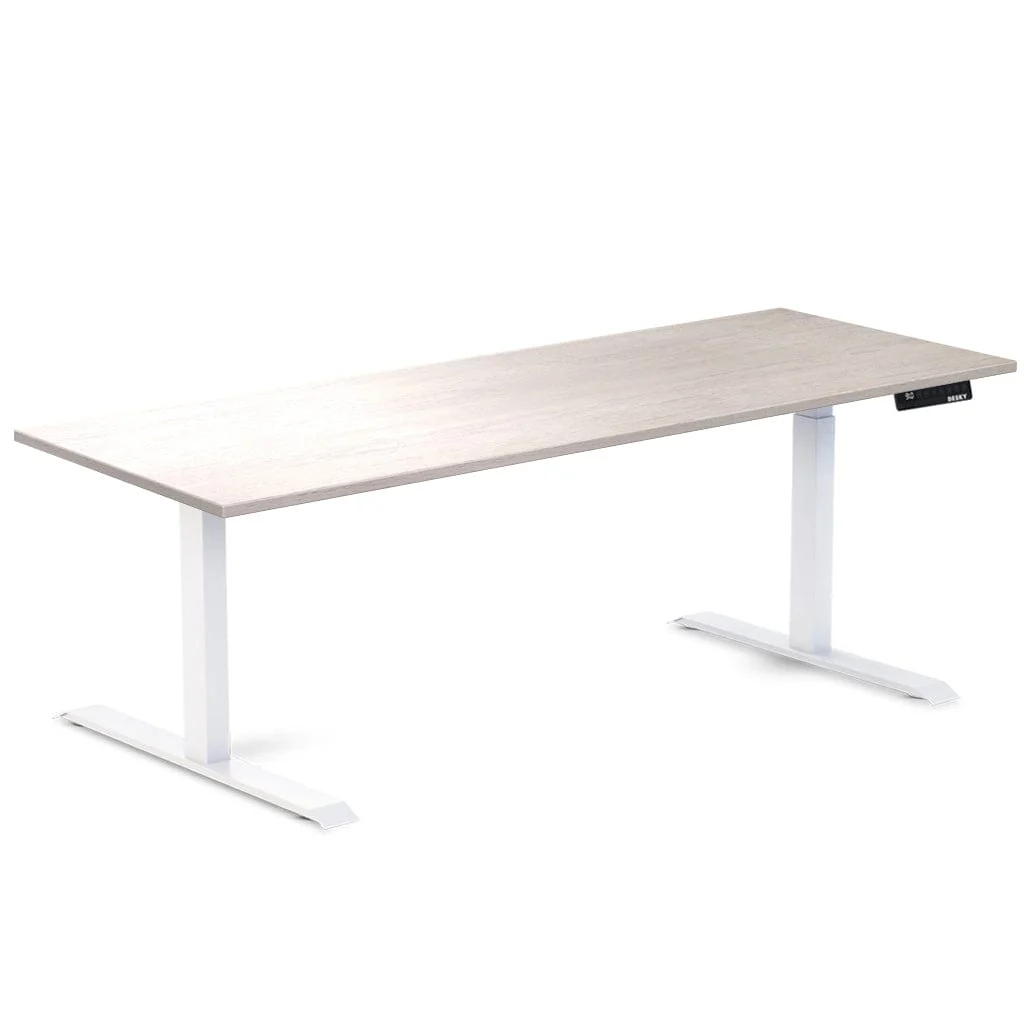 Almost Perfect Desky Dual Rubberwood Sit Stand Desk - Image 23
