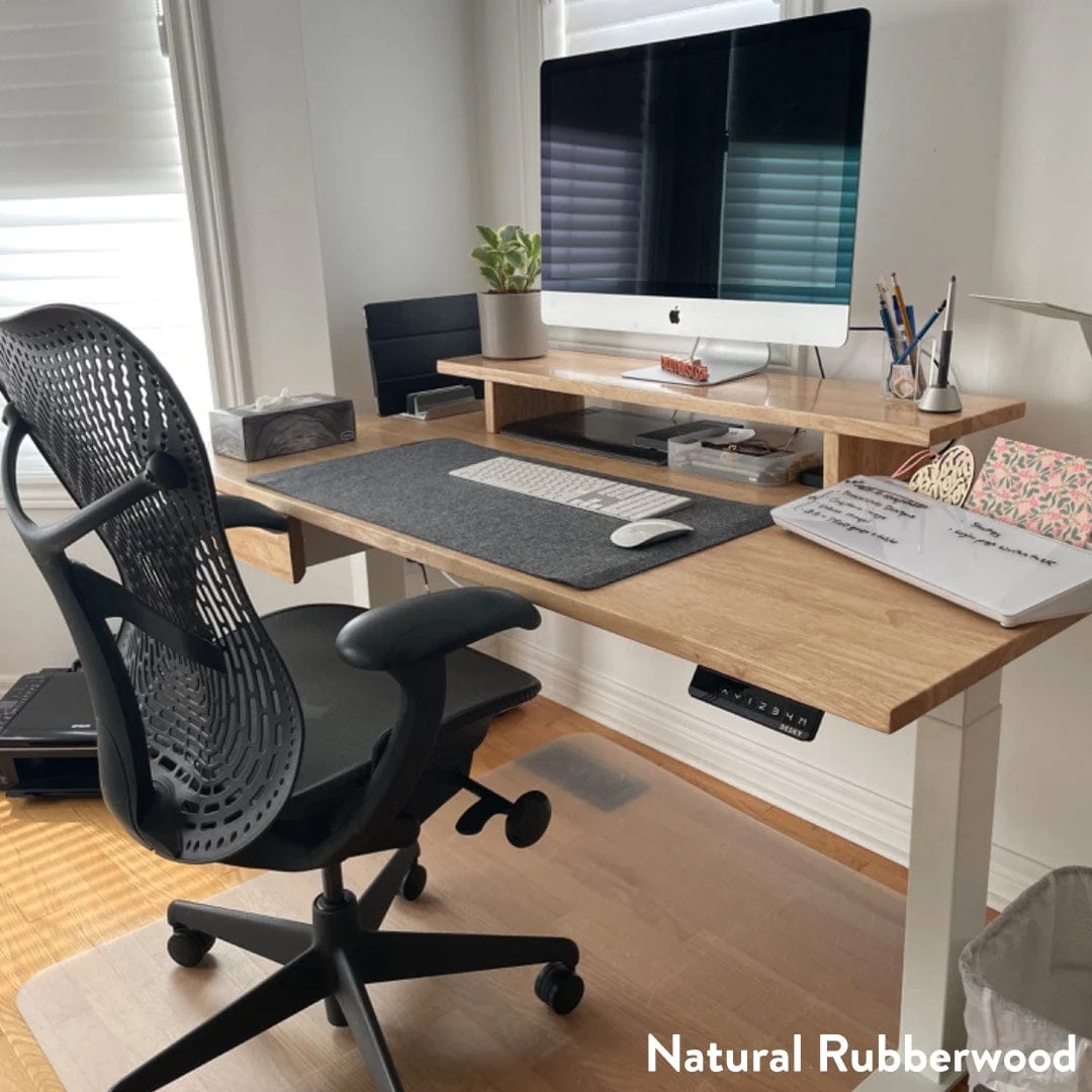 Almost Perfect Desky Dual Rubberwood Sit Stand Desk - Image 3