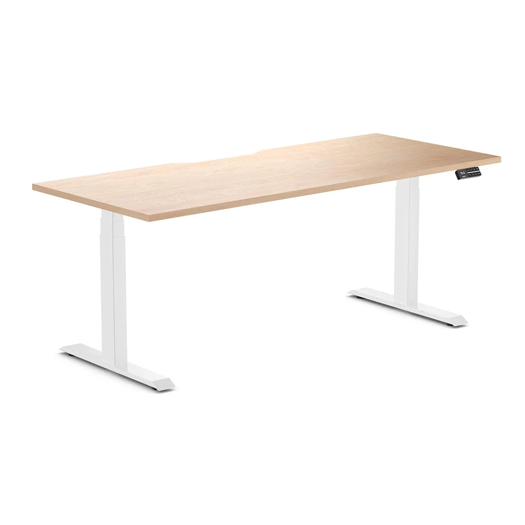 Almost Perfect Desky Dual Scalloped Melamine Sit Stand Desk - Image 22