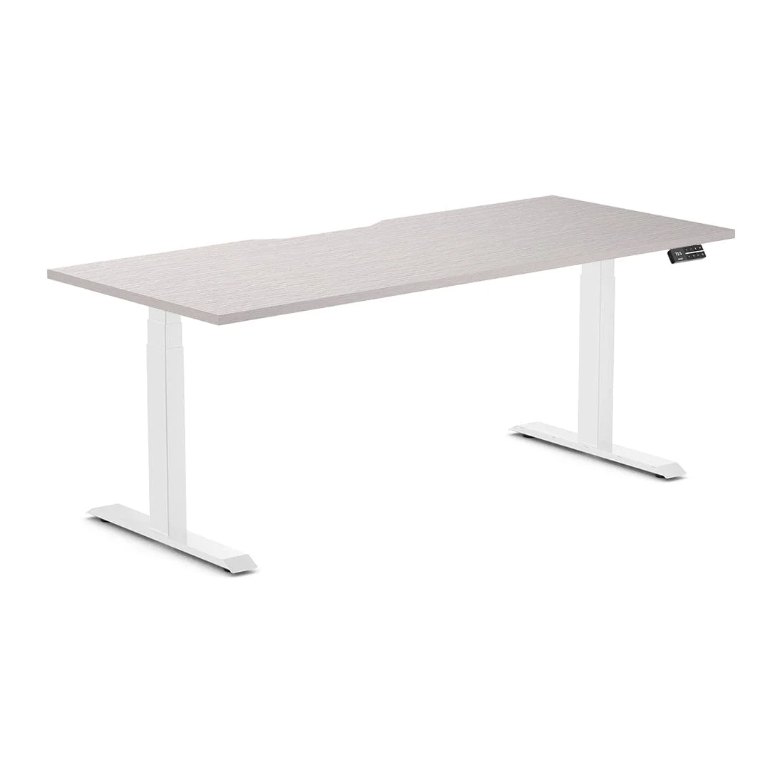 Almost Perfect Desky Dual Scalloped Melamine Sit Stand Desk - Image 31