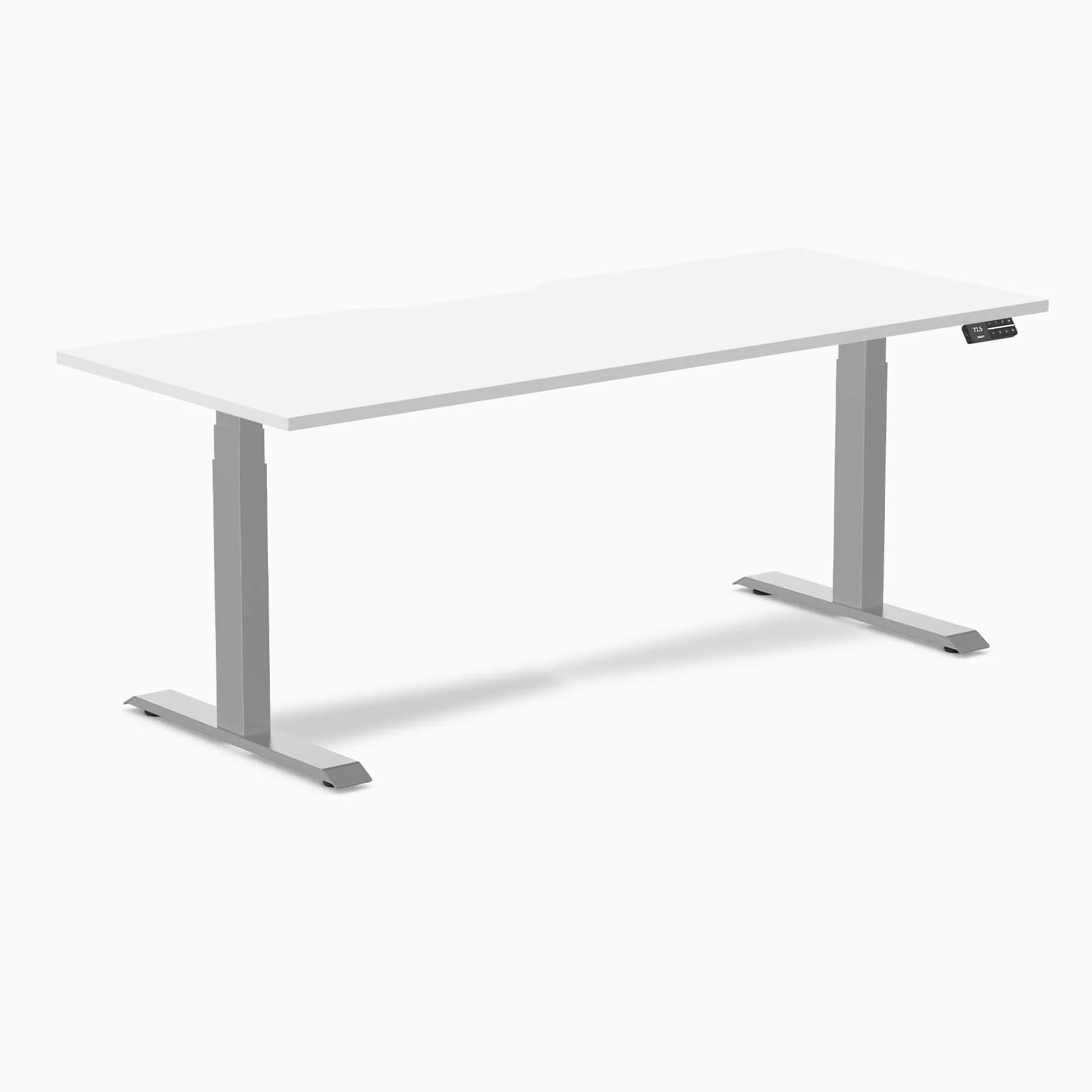 Almost Perfect Desky Dual Scalloped Melamine Sit Stand Desk - Image 41