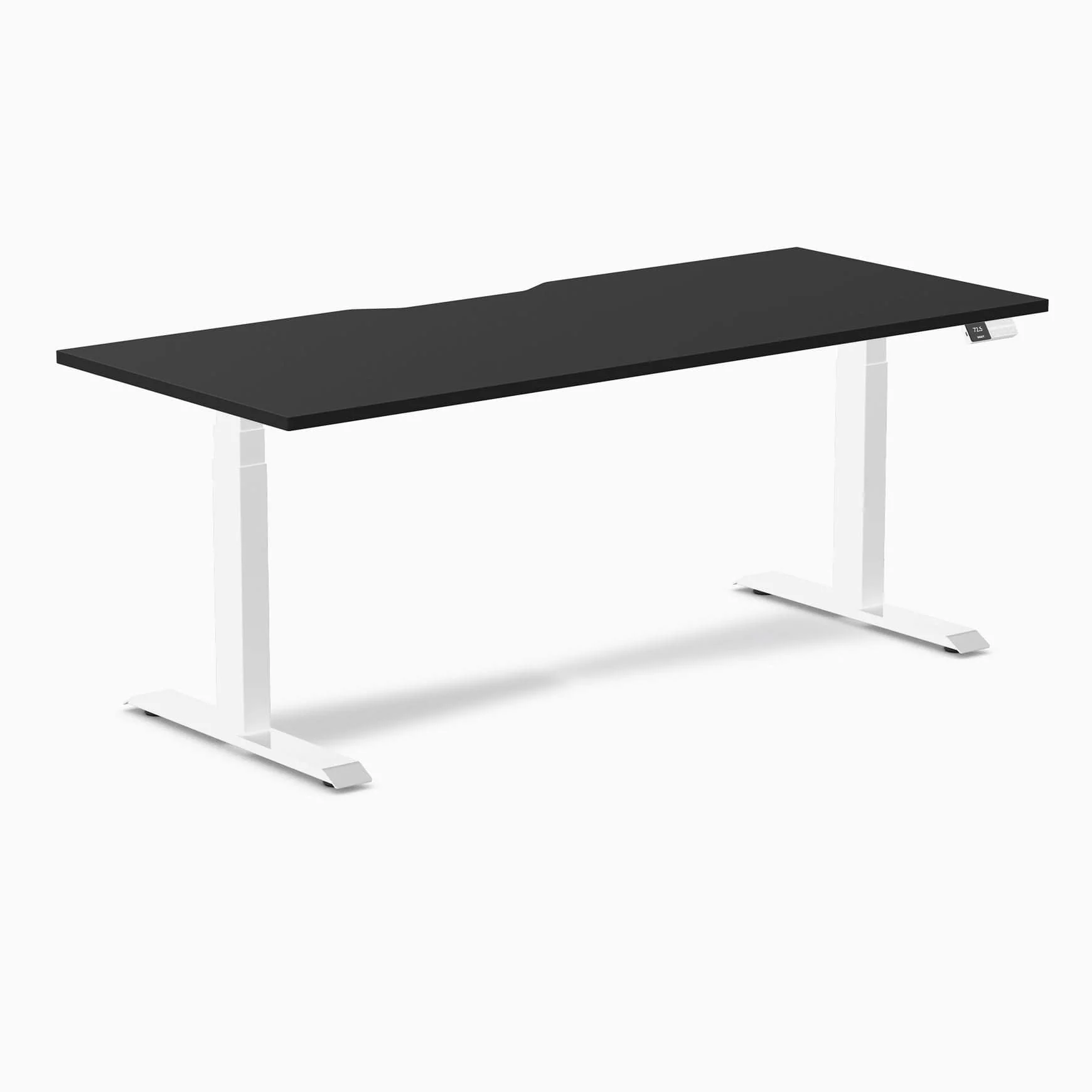 Almost Perfect Desky Dual Scalloped Melamine Sit Stand Desk - Image 49