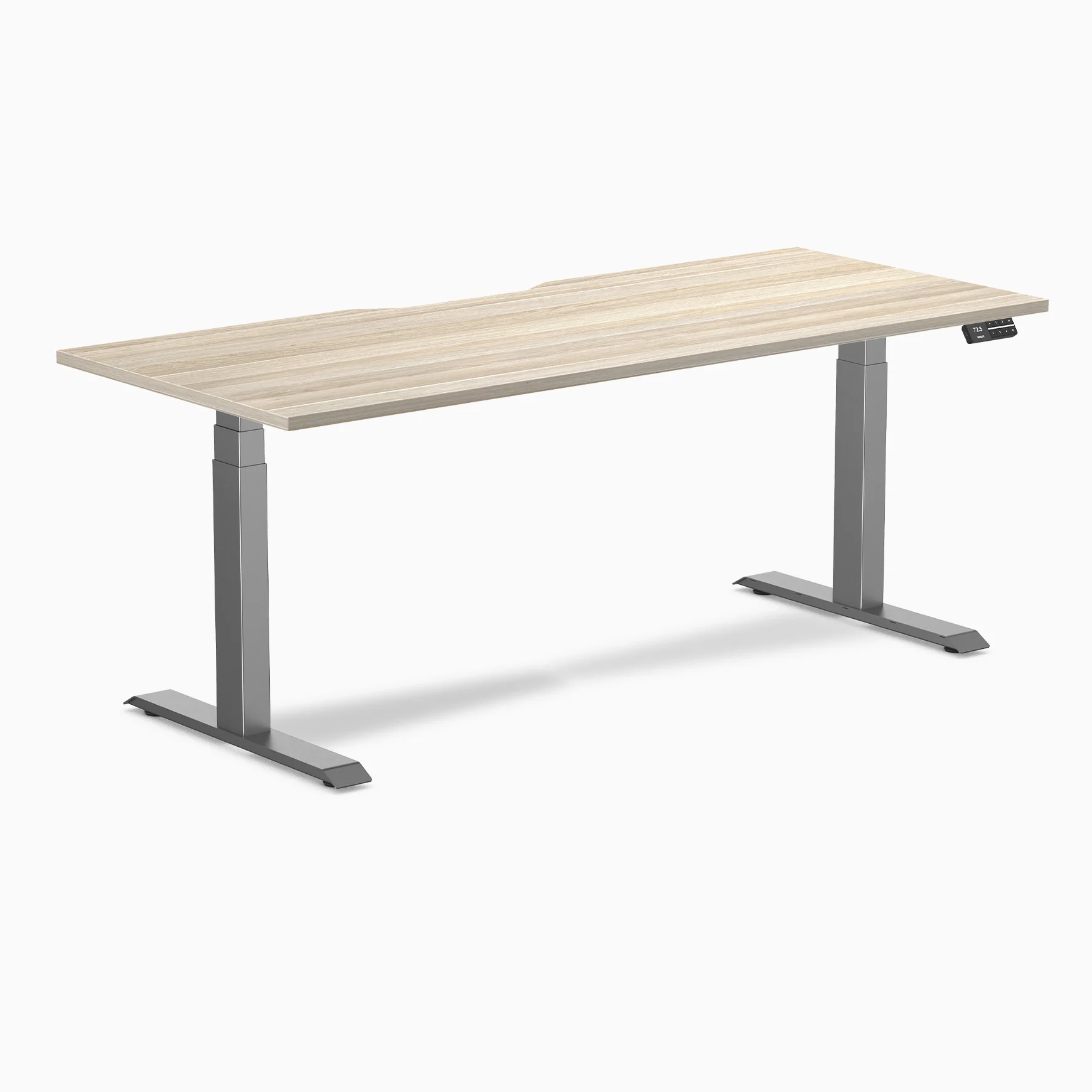 Desky Dual Scalloped Melamine Sit Stand Desk - Image 146