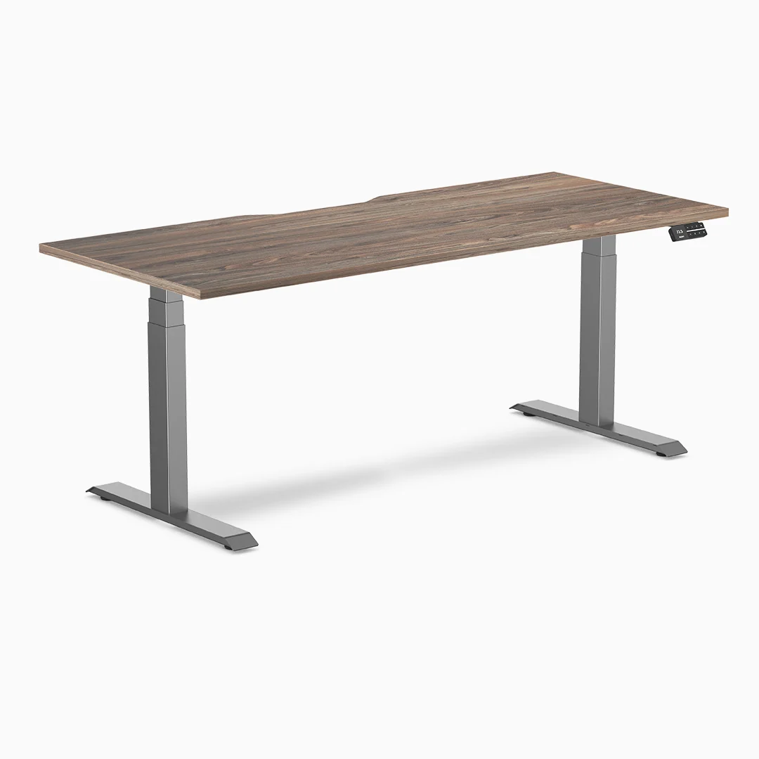 Desky Dual Scalloped Melamine Sit Stand Desk - Image 21