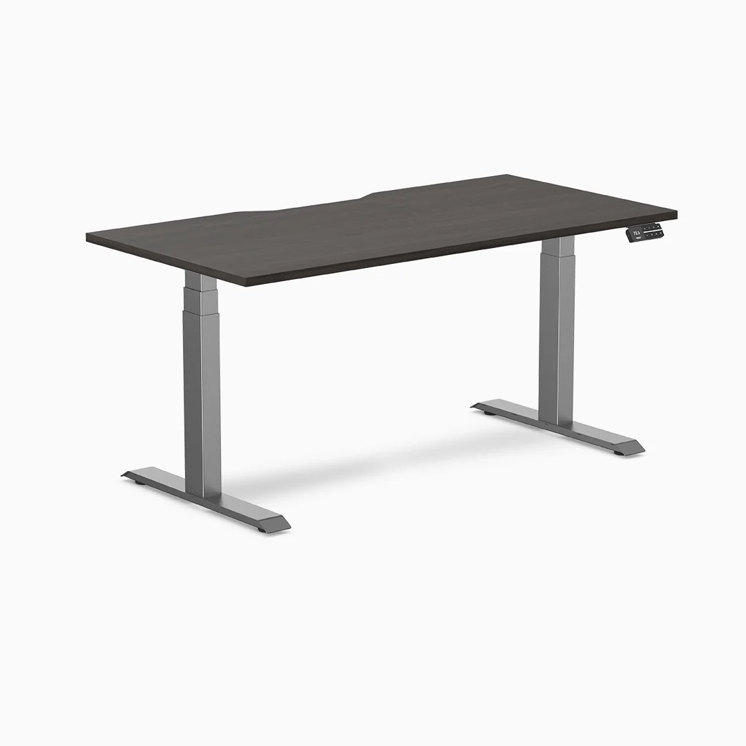 Desky Dual Scalloped Melamine Sit Stand Desk - Image 23