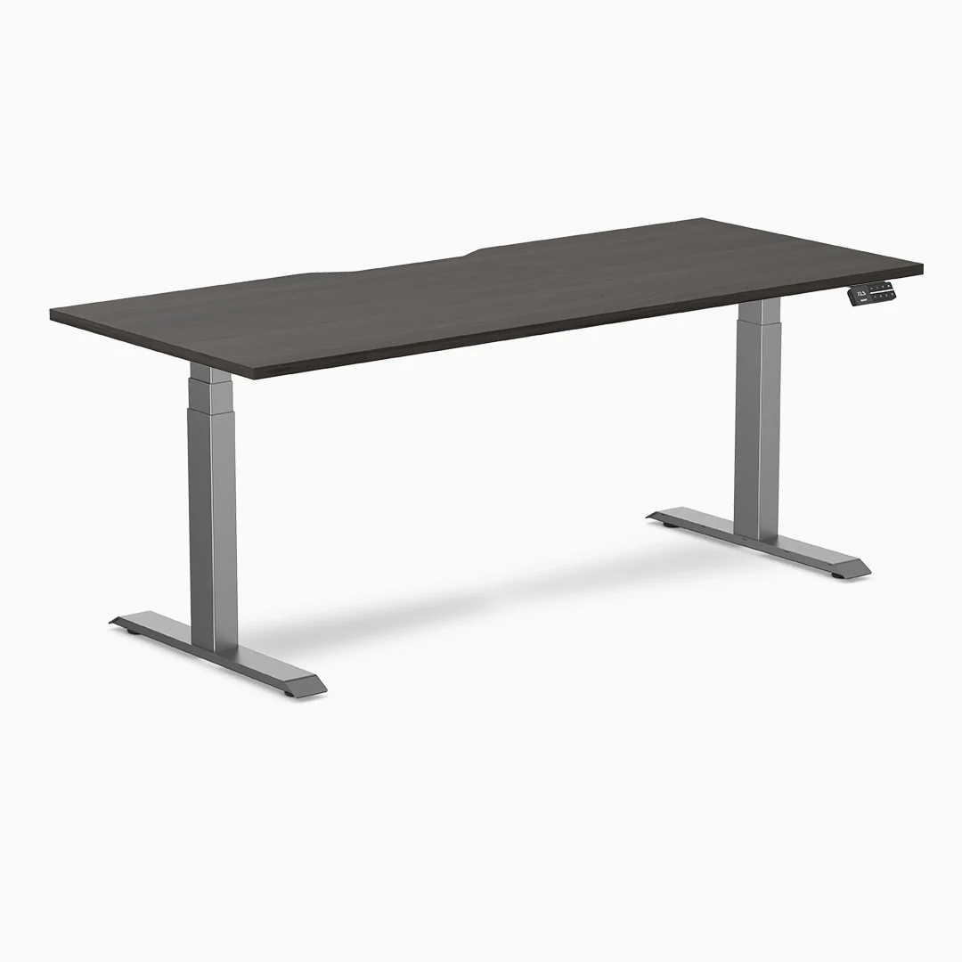 Desky Dual Scalloped Melamine Sit Stand Desk - Image 24