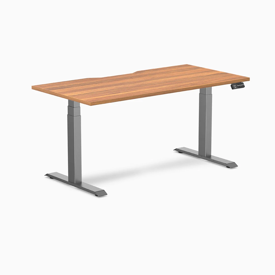 Desky Dual Scalloped Melamine Sit Stand Desk - Image 26