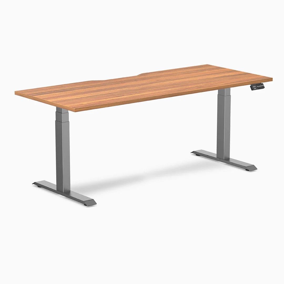 Desky Dual Scalloped Melamine Sit Stand Desk - Image 27
