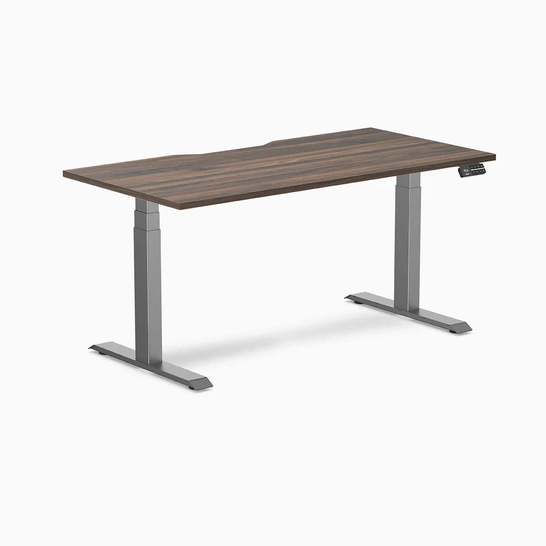 Desky Dual Scalloped Melamine Sit Stand Desk - Image 29