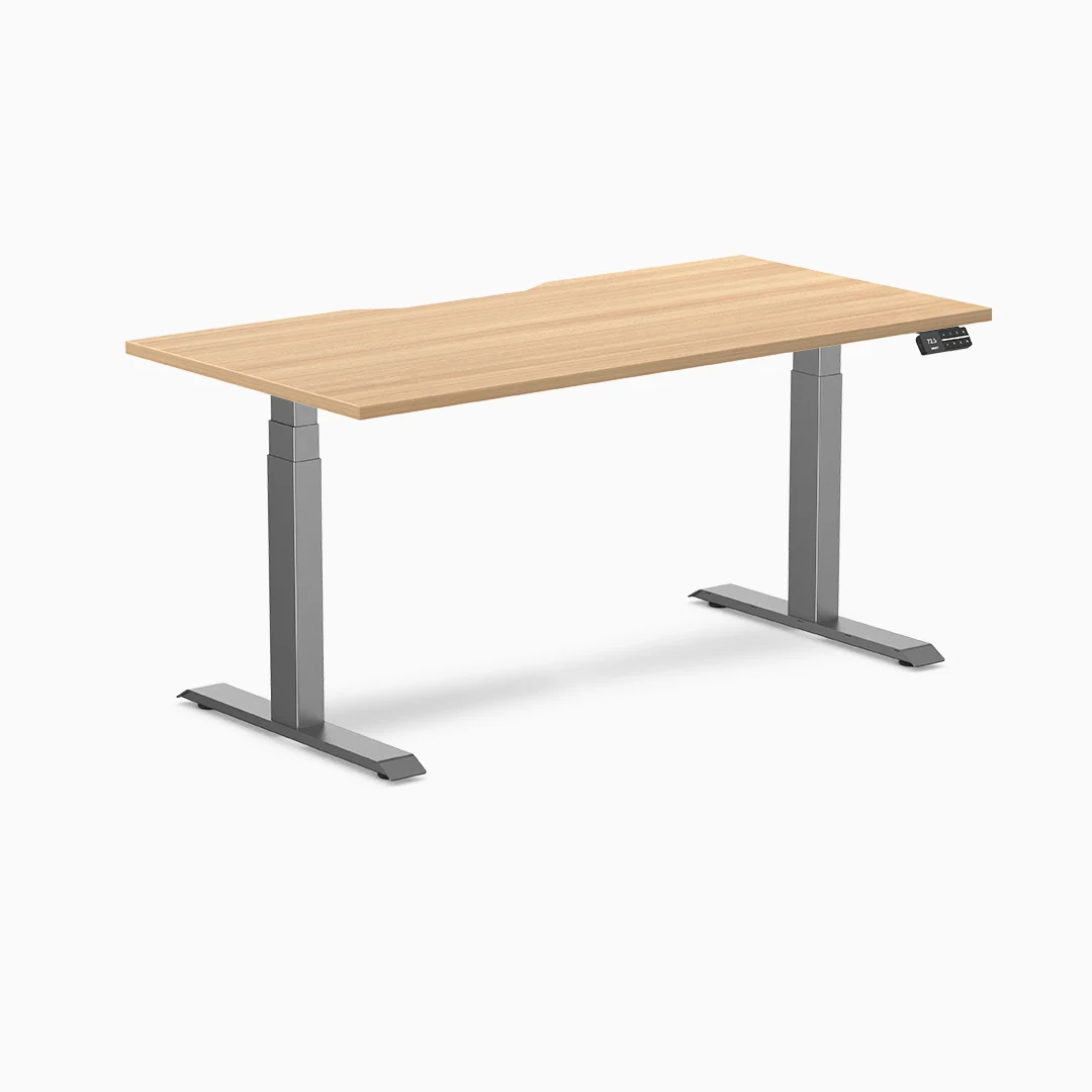 Desky Dual Scalloped Melamine Sit Stand Desk - Image 32