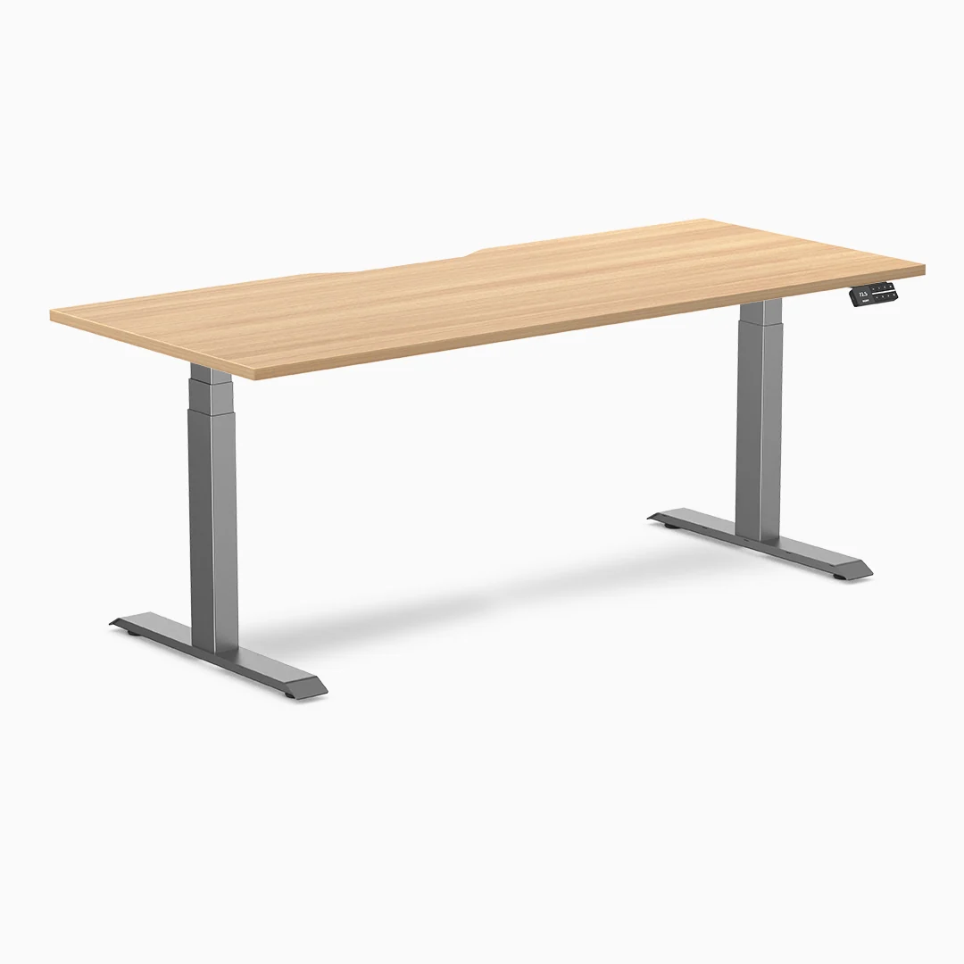 Desky Dual Scalloped Melamine Sit Stand Desk - Image 33