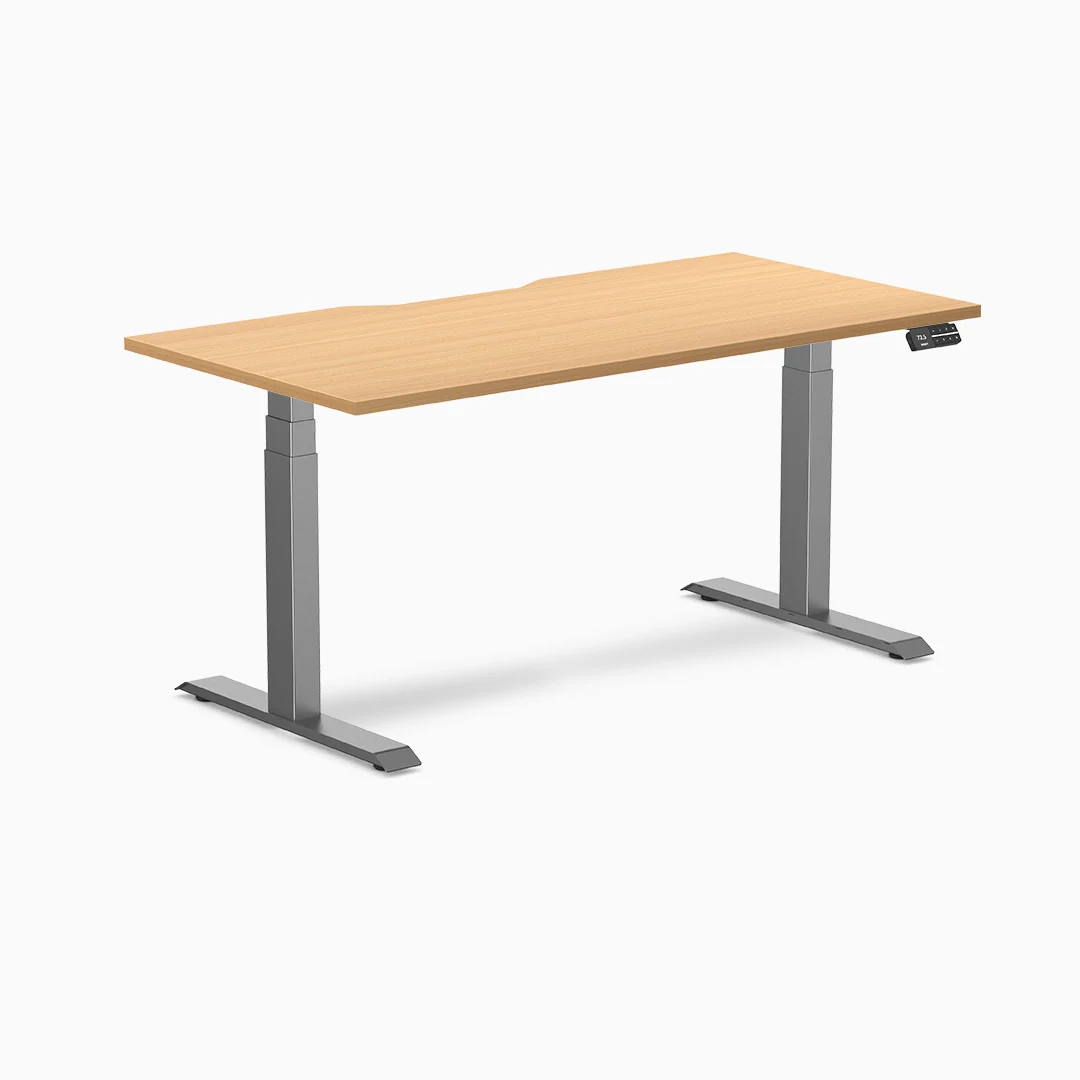 Desky Dual Scalloped Melamine Sit Stand Desk - Image 35