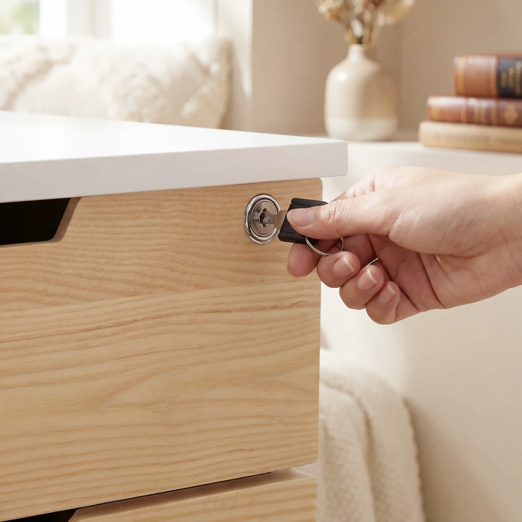 Desky Minimal Wooden Filing Cabinet - Image 9