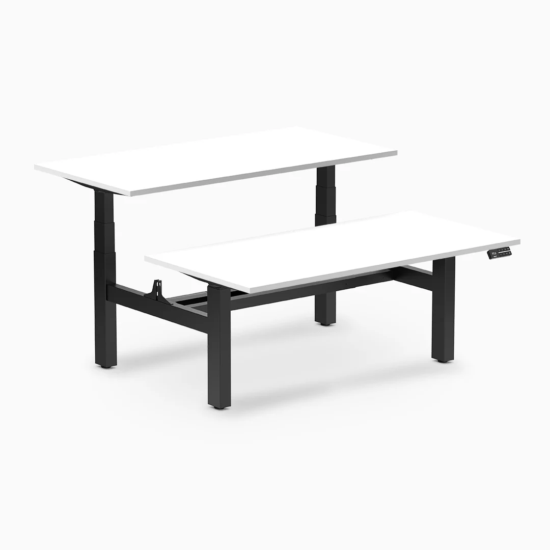 Desky Back to Back Melamine Sit Stand Workstation - Image 14