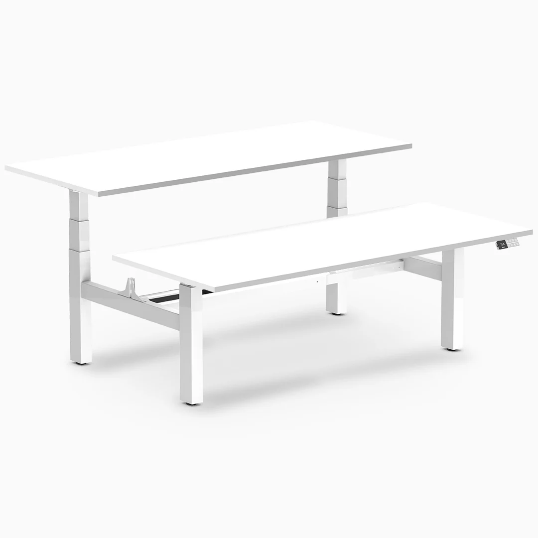 Desky Back to Back Melamine Sit Stand Workstation - Image 17