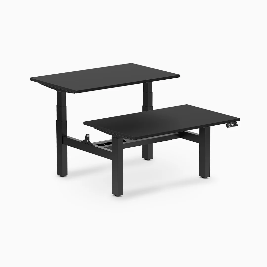 Desky Back to Back Melamine Sit Stand Workstation - Image 18