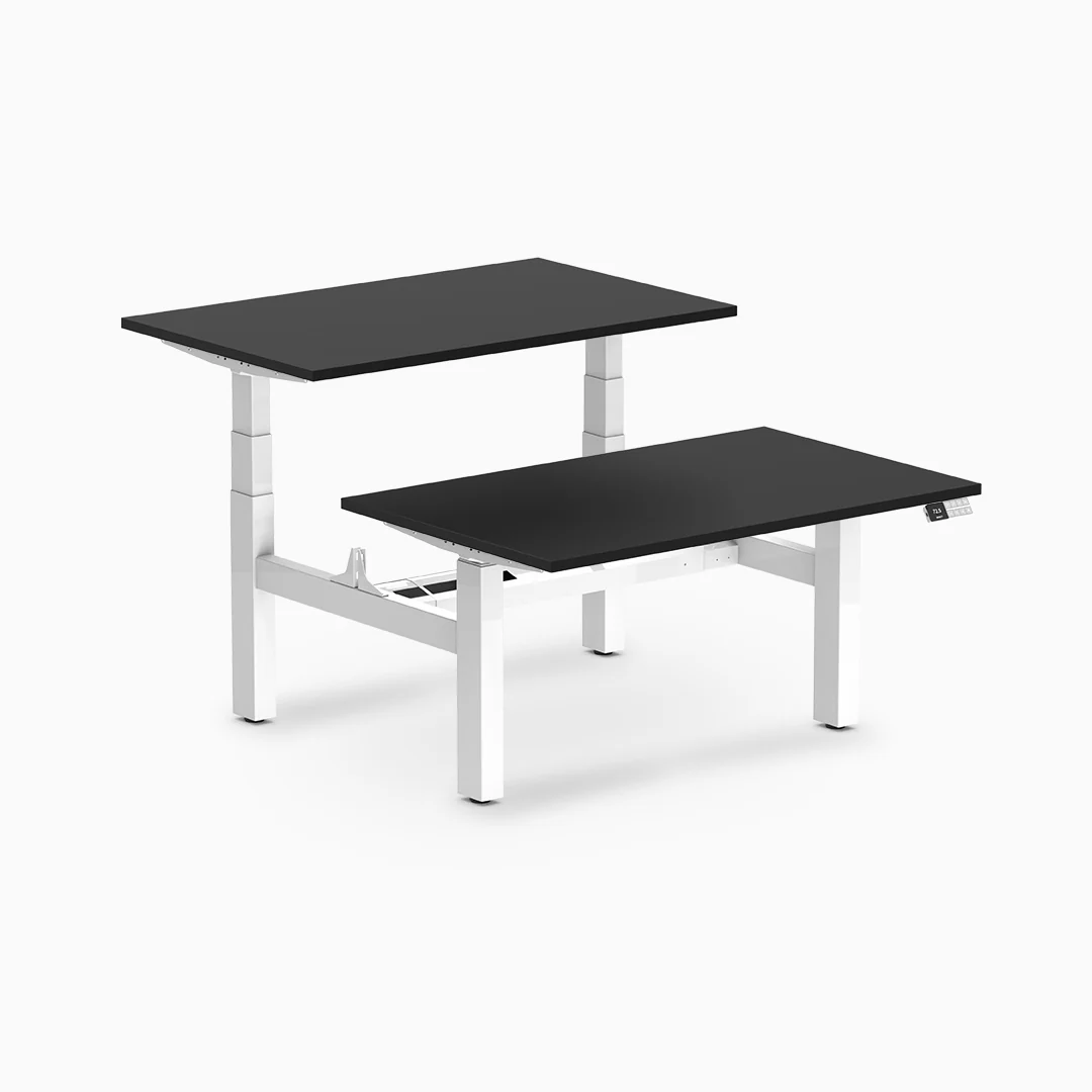 Desky Back to Back Melamine Sit Stand Workstation - Image 19