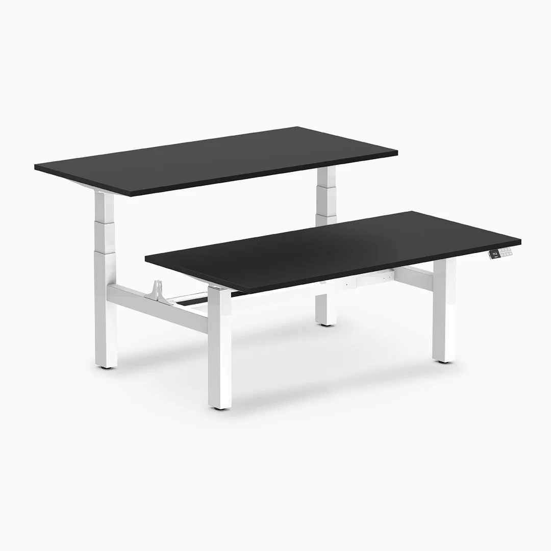 Desky Back to Back Melamine Sit Stand Workstation - Image 21