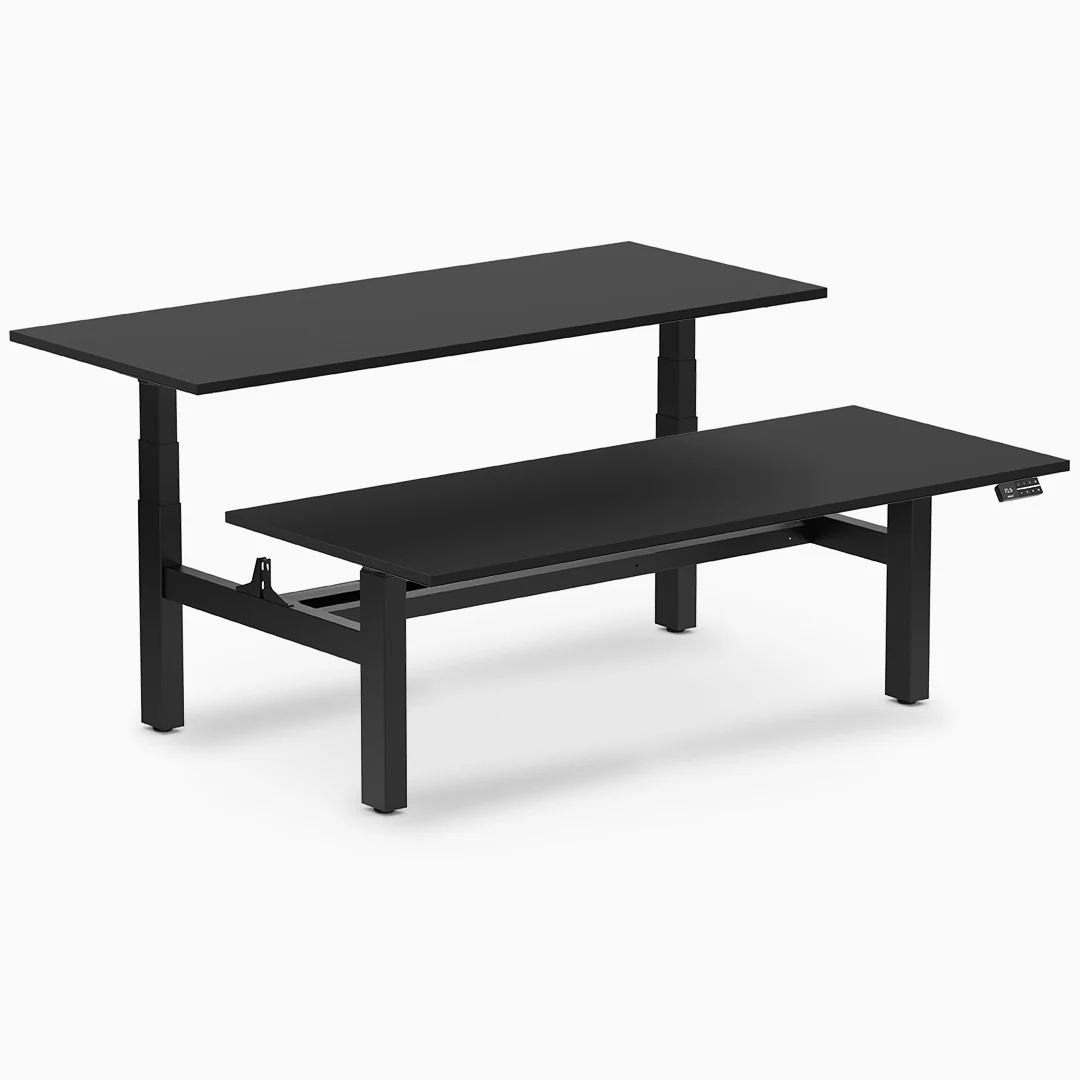 Desky Back to Back Melamine Sit Stand Workstation - Image 22