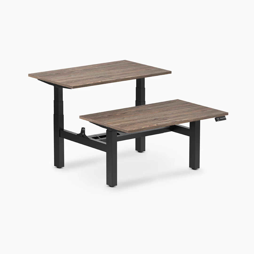 Desky Back to Back Melamine Sit Stand Workstation - Image 24