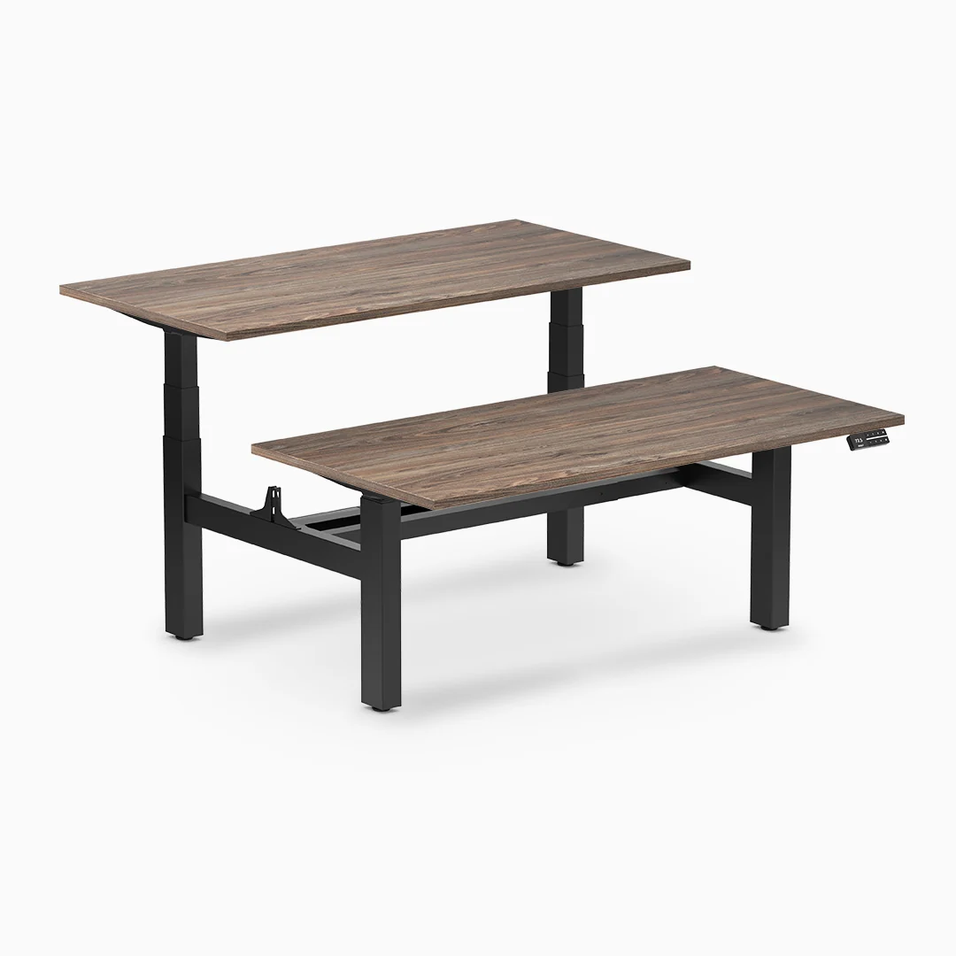 Desky Back to Back Melamine Sit Stand Workstation - Image 26