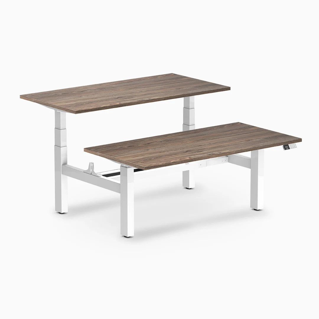 Desky Back to Back Melamine Sit Stand Workstation - Image 27