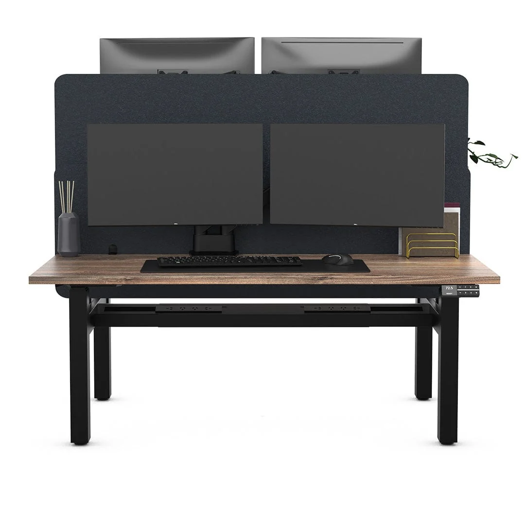 Desky Back to Back Melamine Sit Stand Workstation - Image 3