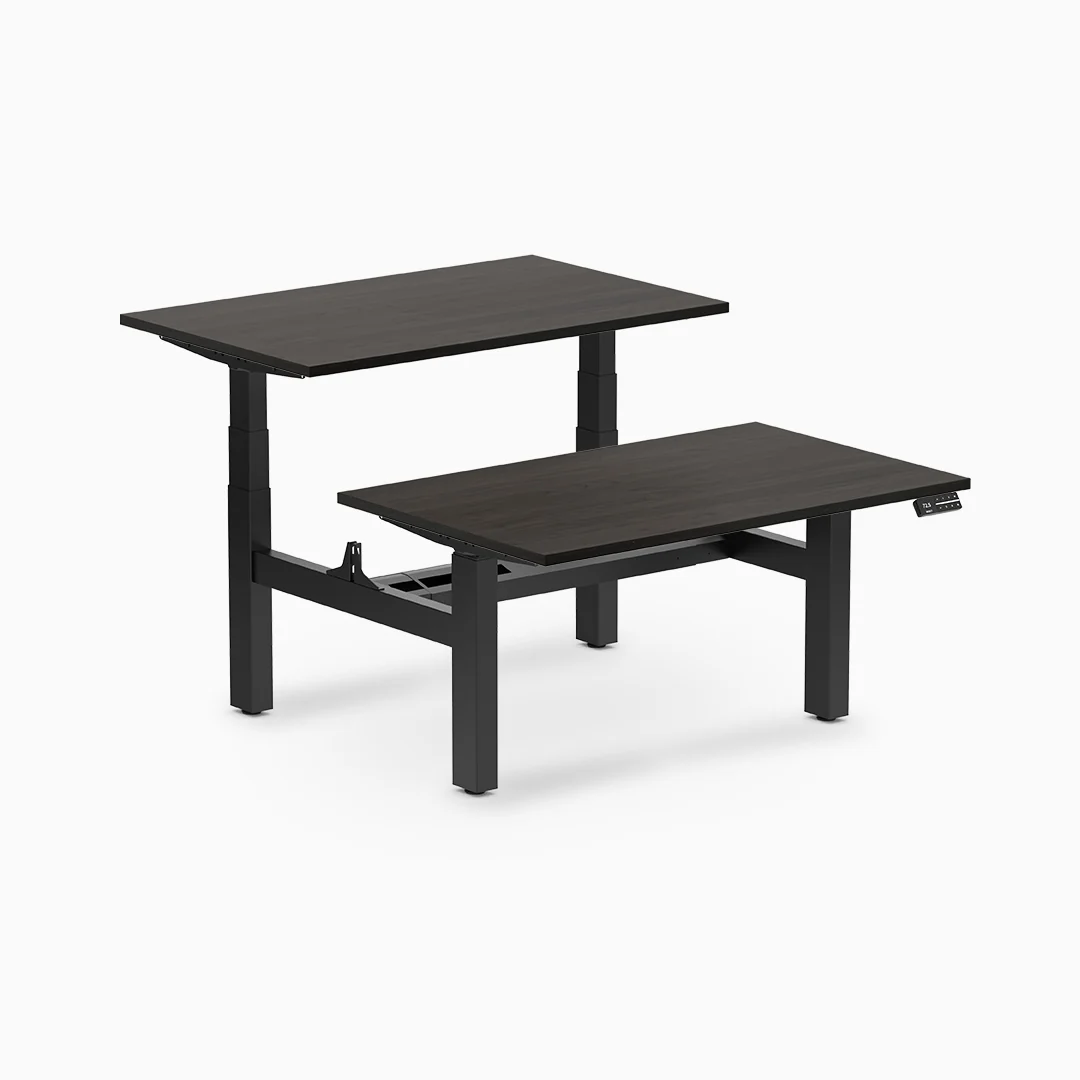 Desky Back to Back Melamine Sit Stand Workstation - Image 30
