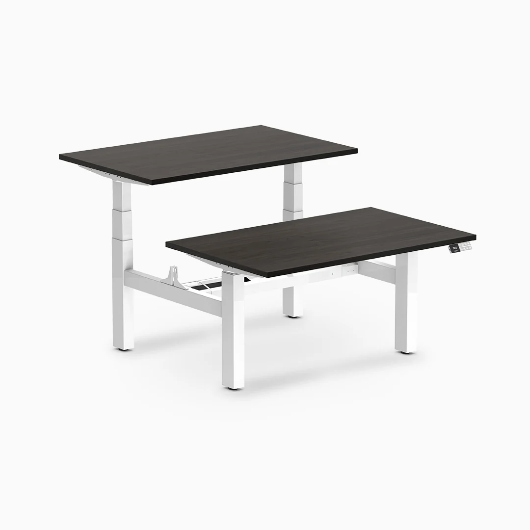 Desky Back to Back Melamine Sit Stand Workstation - Image 31