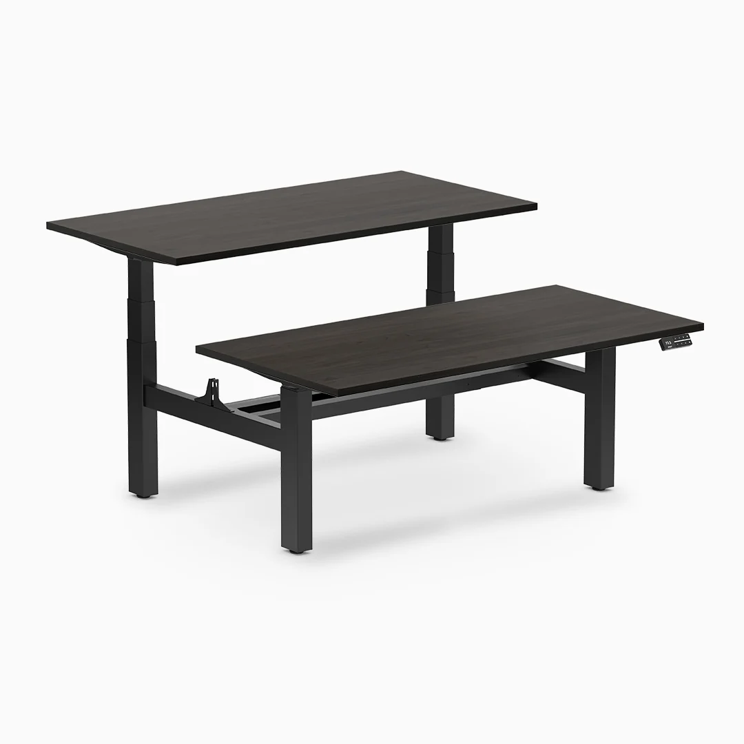 Desky Back to Back Melamine Sit Stand Workstation - Image 32