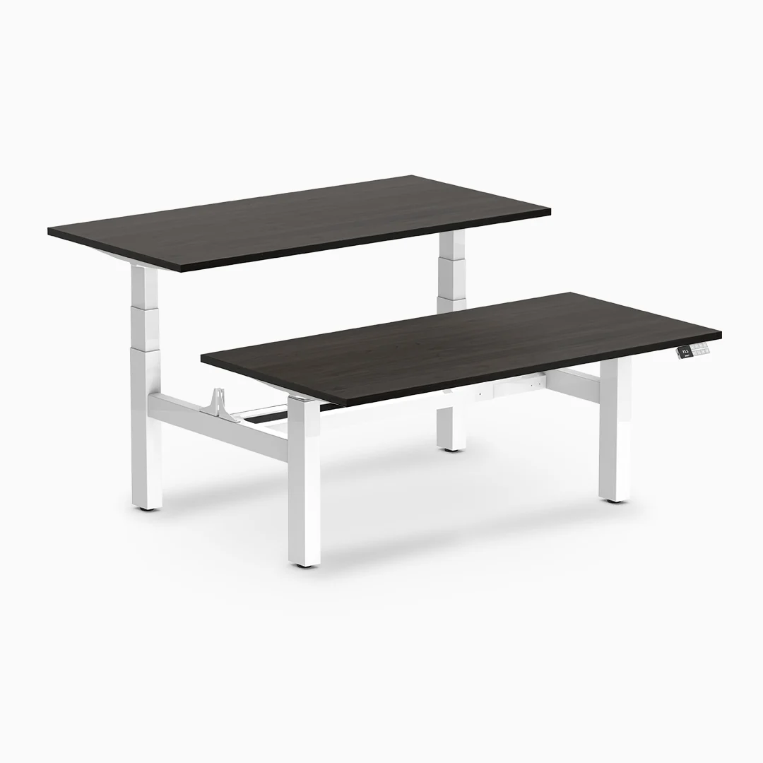 Desky Back to Back Melamine Sit Stand Workstation - Image 33