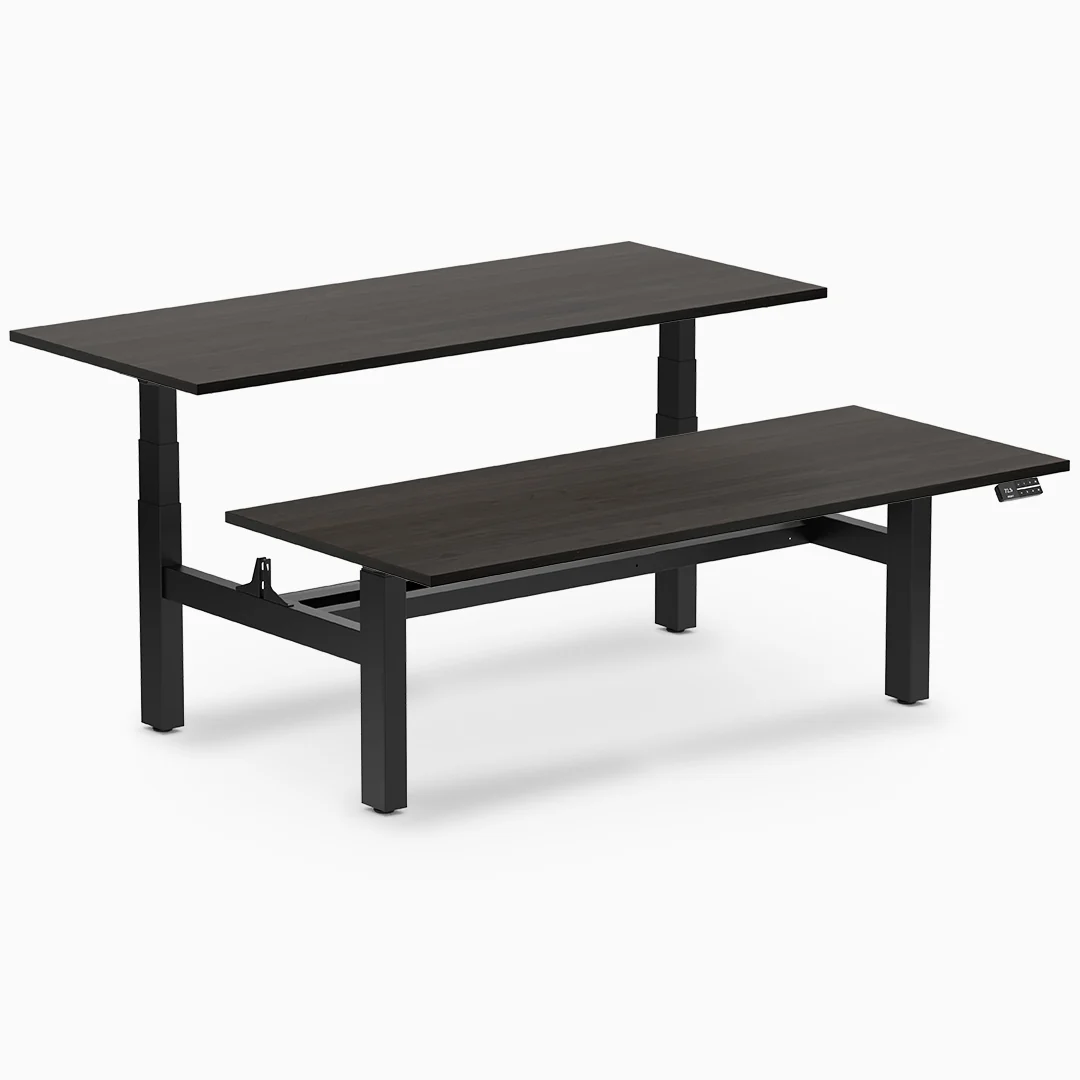 Desky Back to Back Melamine Sit Stand Workstation - Image 34
