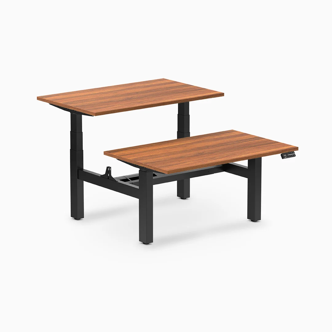 Desky Back to Back Melamine Sit Stand Workstation - Image 36