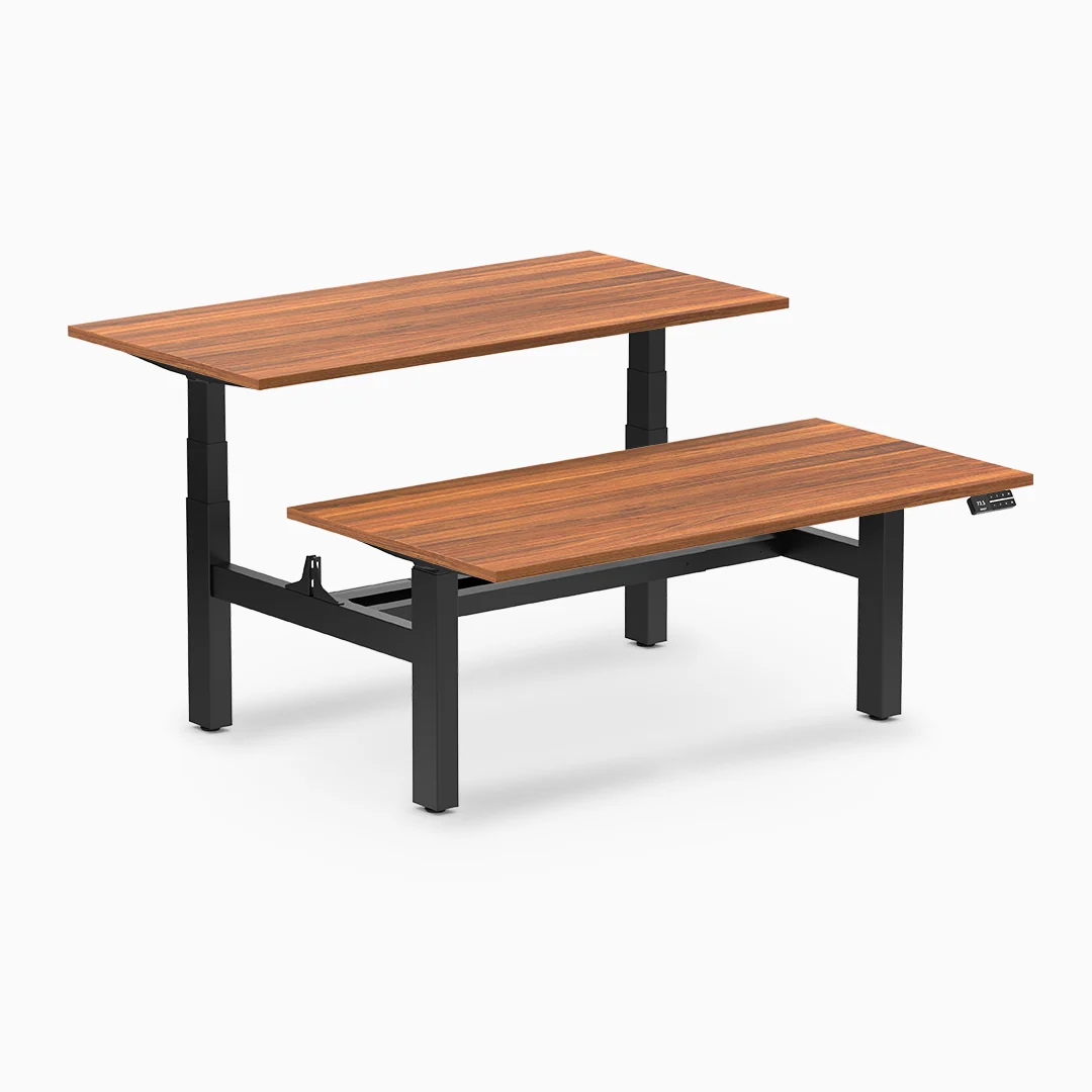 Desky Back to Back Melamine Sit Stand Workstation - Image 38
