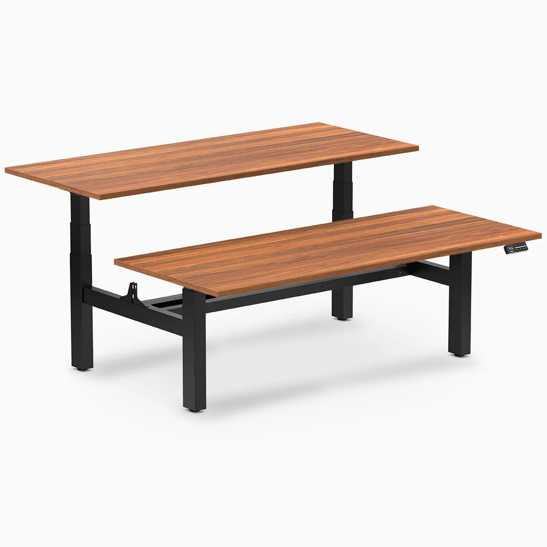 Desky Back to Back Melamine Sit Stand Workstation - Image 40