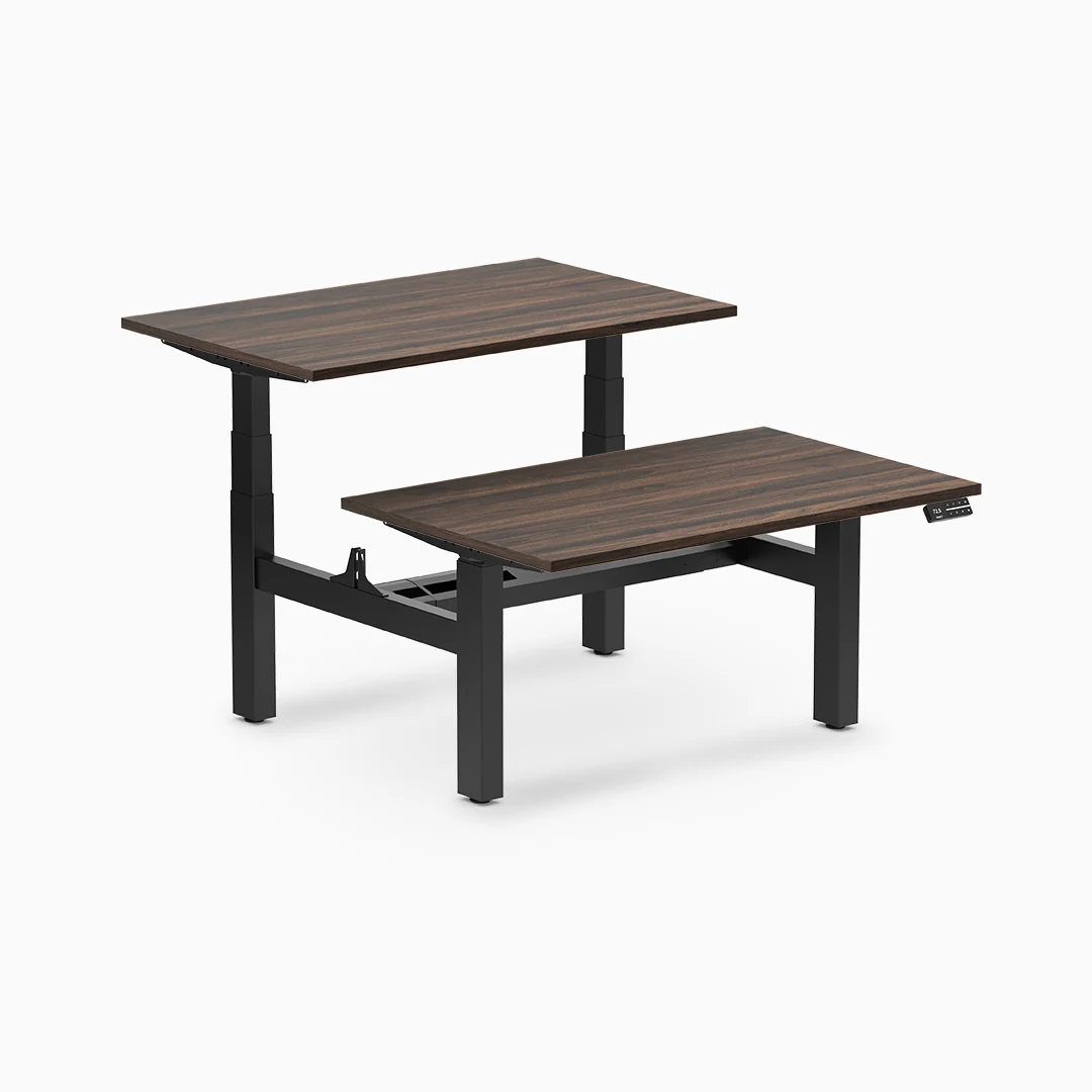 Desky Back to Back Melamine Sit Stand Workstation - Image 42