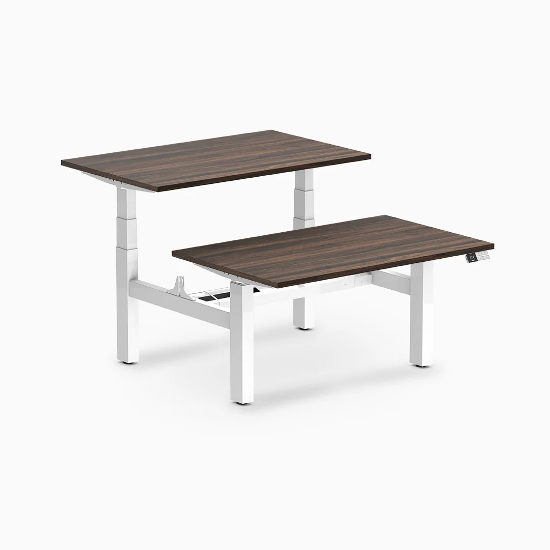 Desky Back to Back Melamine Sit Stand Workstation - Image 43