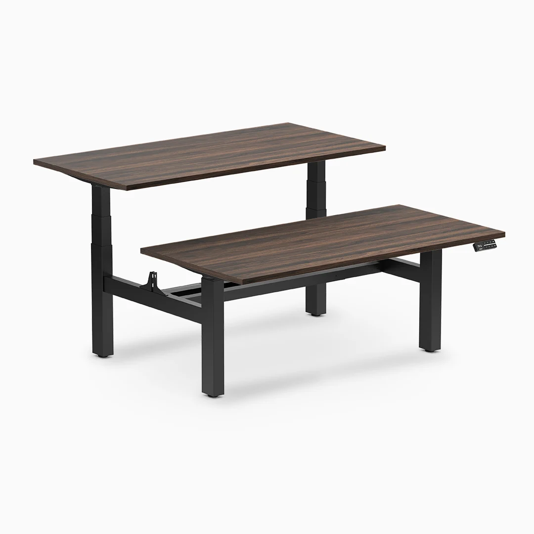 Desky Back to Back Melamine Sit Stand Workstation - Image 44
