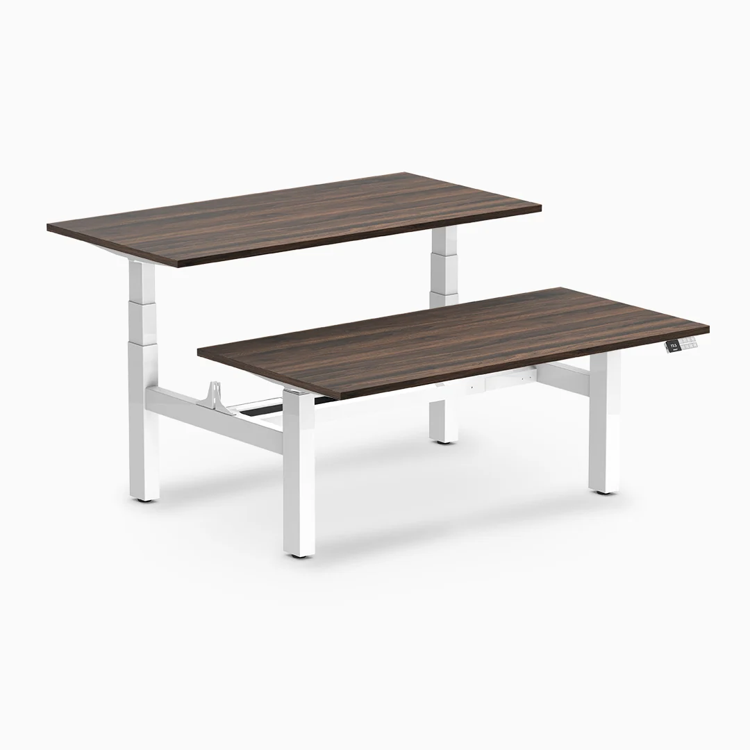 Desky Back to Back Melamine Sit Stand Workstation - Image 45